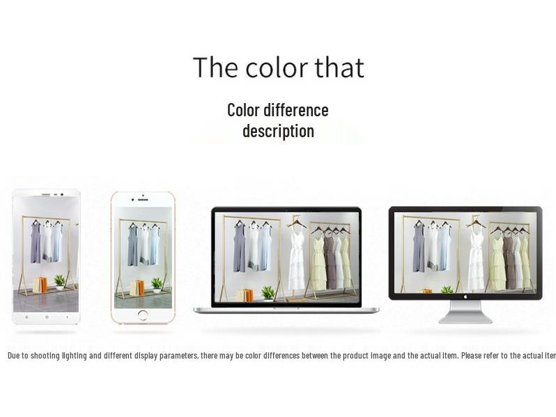Gold Floor-Standing Hanging Rack for Women's Clothing Store Display