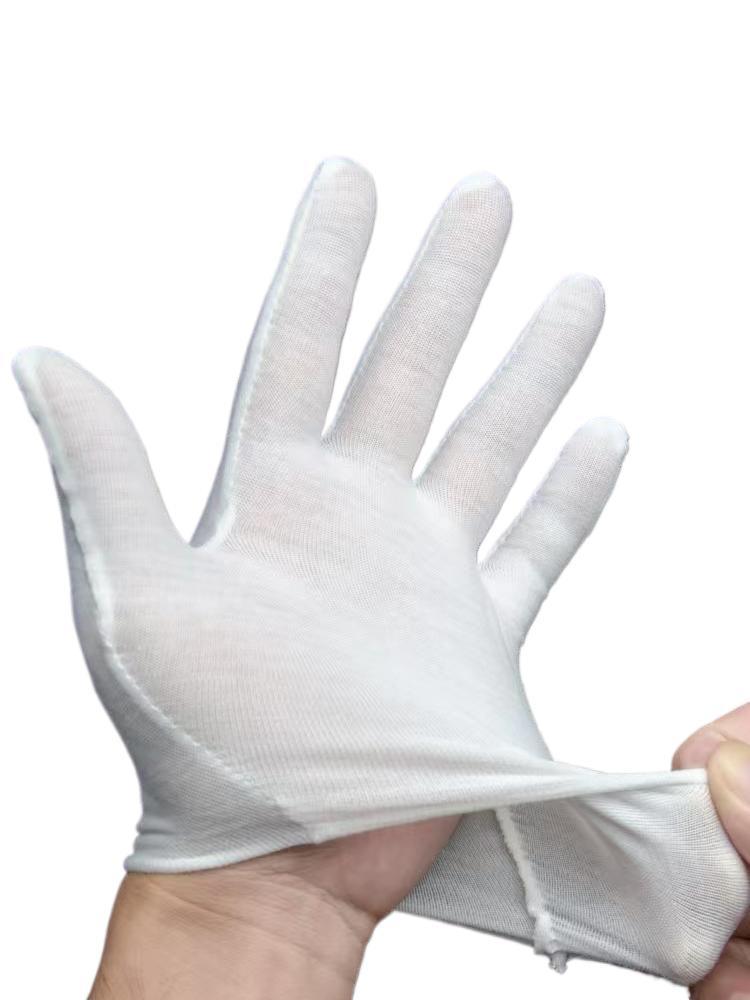 Pure Cotton Wear-Resistant Disposable White Gloves for Work and Etiquette
