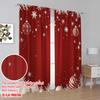 2pcs,2D Plane Printing Window Curtain Christmas Ornaments Snowflakes Festive Holiday Polyester Woven (without Rod) Festive