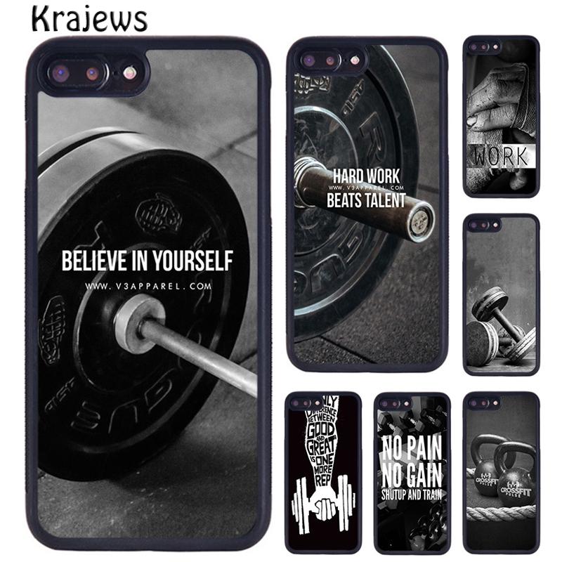 Krajews Workout Motivation Fitness Gym Quotes Phone Case For iPhone 17 Air 16 15 14 Plus 11 12 13 Pro Max Coque