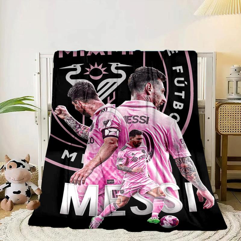 Messi's Pink Portable Blanket/Soft Blanket Bedding Blanket Suitable for Travel Camping Living Rooms Offices Sofas Fan Gifts