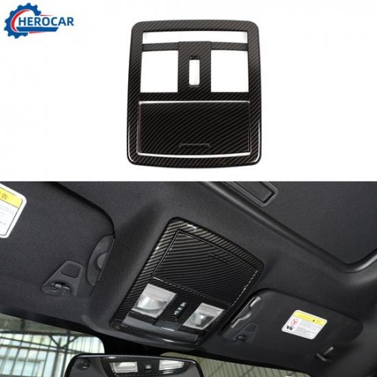 Carbon Fiber Roof Reading Light Lamp Frame Trim for Dodge Challenger 2010+ABS