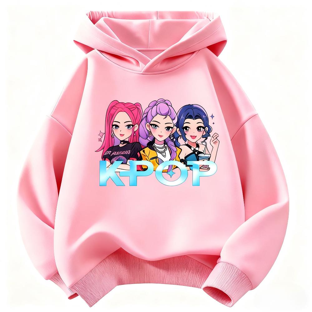 K-Pop Demon Hunter Kids Hoodie Boys and Girls Clothing Autumn and Winter Warm Fashionable Versatile Kids Hoodie