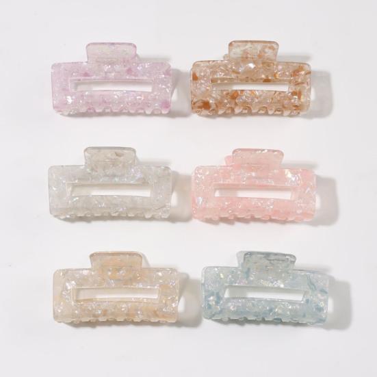 Hair Claw Hollow Rectangle Shape Back Head Shower Clip Strong Grip Medium Size Shark Hair Claw Versatile Hair Accessory