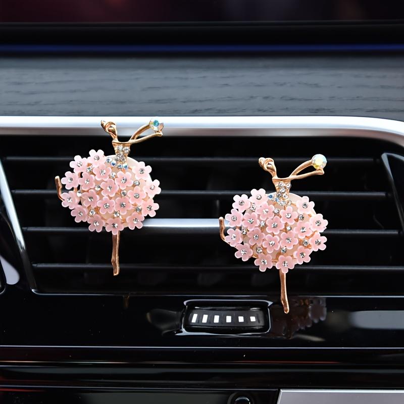 2pcs Hook Car Air Vent Clip Cute Cartoon Creative Ballet Girl Car Perfume Decorative Clip Car Air Freshener Diffuser