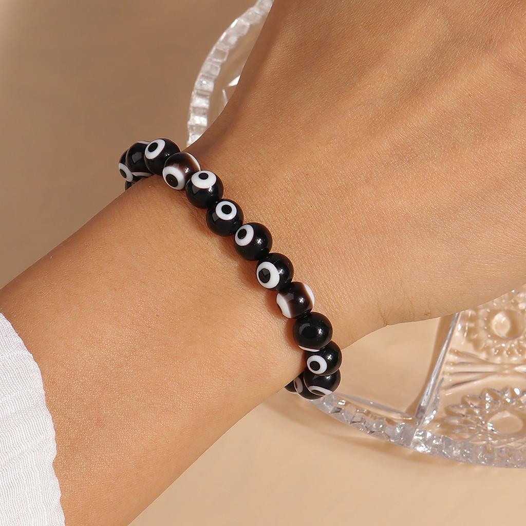 1pc 8mm Bohemian Handmade Evil Eye Beads Wrist Bracelets & Bangles for Women Girls Party Holiday Jewelry Gifts