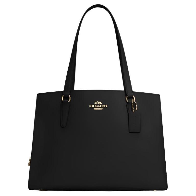 COACH Leather Shoulder Bag Large Women's Black C4077-IMF2L