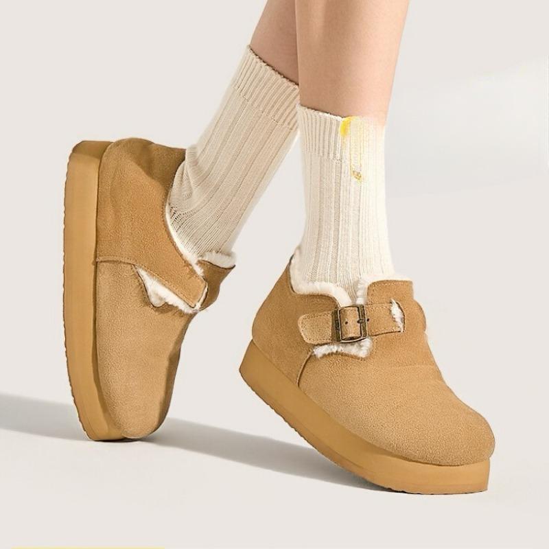 Women Boots Round Toe Clogs Platform Loafers New Winter Thickened Fluff Snow Boots Women Outdoor Retro Shoes for Women
