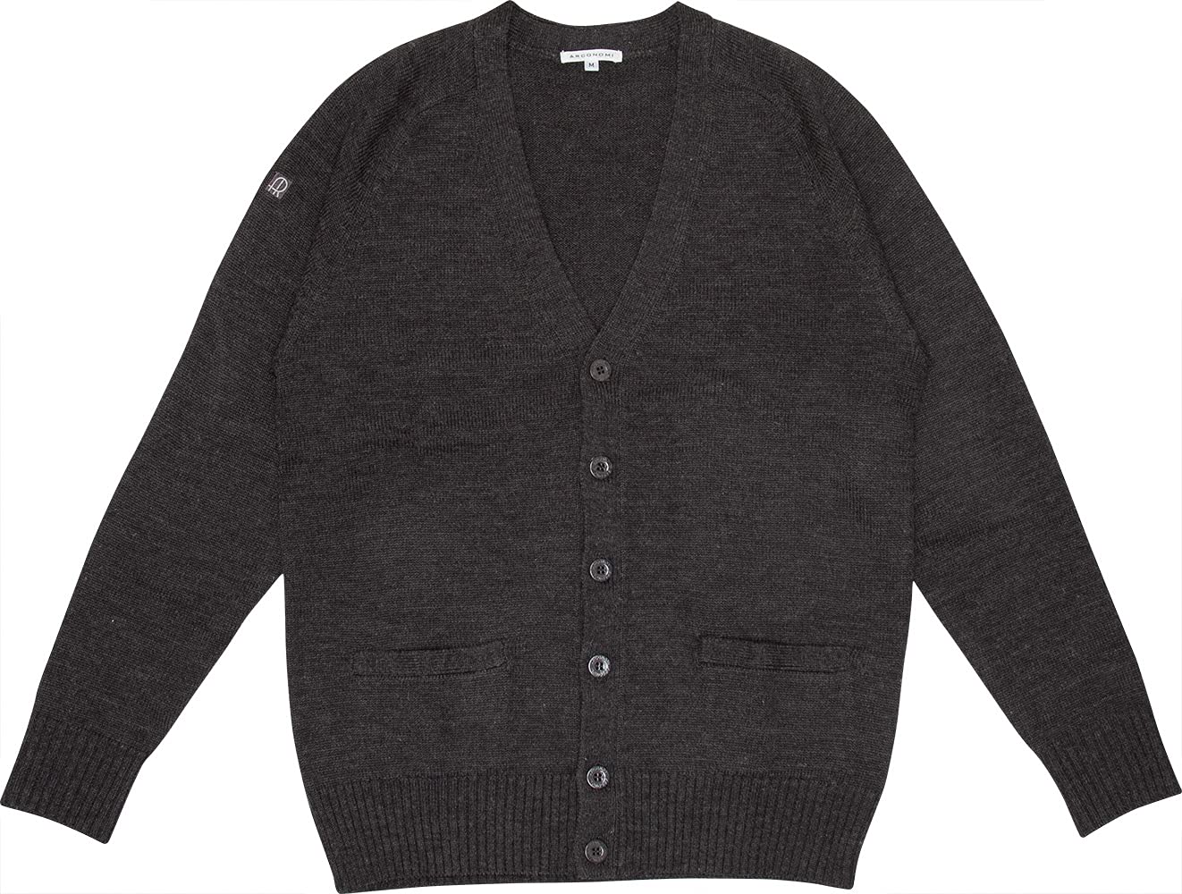 

Uniform Wool Acrylic Unisex Cardigan Long Sleeve 50 Dark Gray L [Konomi] V-Neck ARCUC-2011