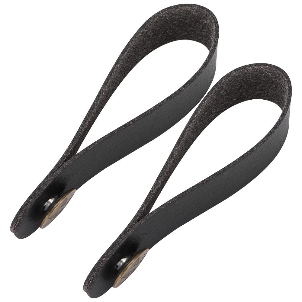 6PCS Leather Material Guitar Strap Holder Black Guitar Strap Lock Headstock Strap Tie  For Guitars