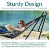 Universal Double Hammock Stand Only - 550-Pound Capacity - Heavy-Duty Outdoor Hammock Stand for 9 to 14 Foot Hammocks - Black