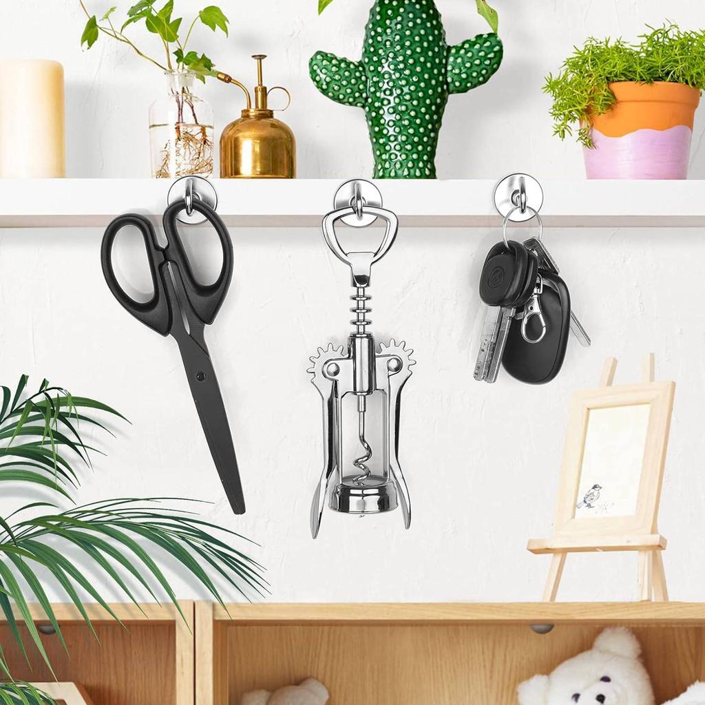 3/6 Pack Magnetic Hooks 60LBS Heavy Duty Magnetic Hooks, Neodymium Magnet Hooks for Hanging, Magnet with Hooks Strong Magnetic