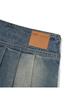 Kirsh Low-Waisted Asymmetrical Denim Pleated Mini Skirt [Blue]