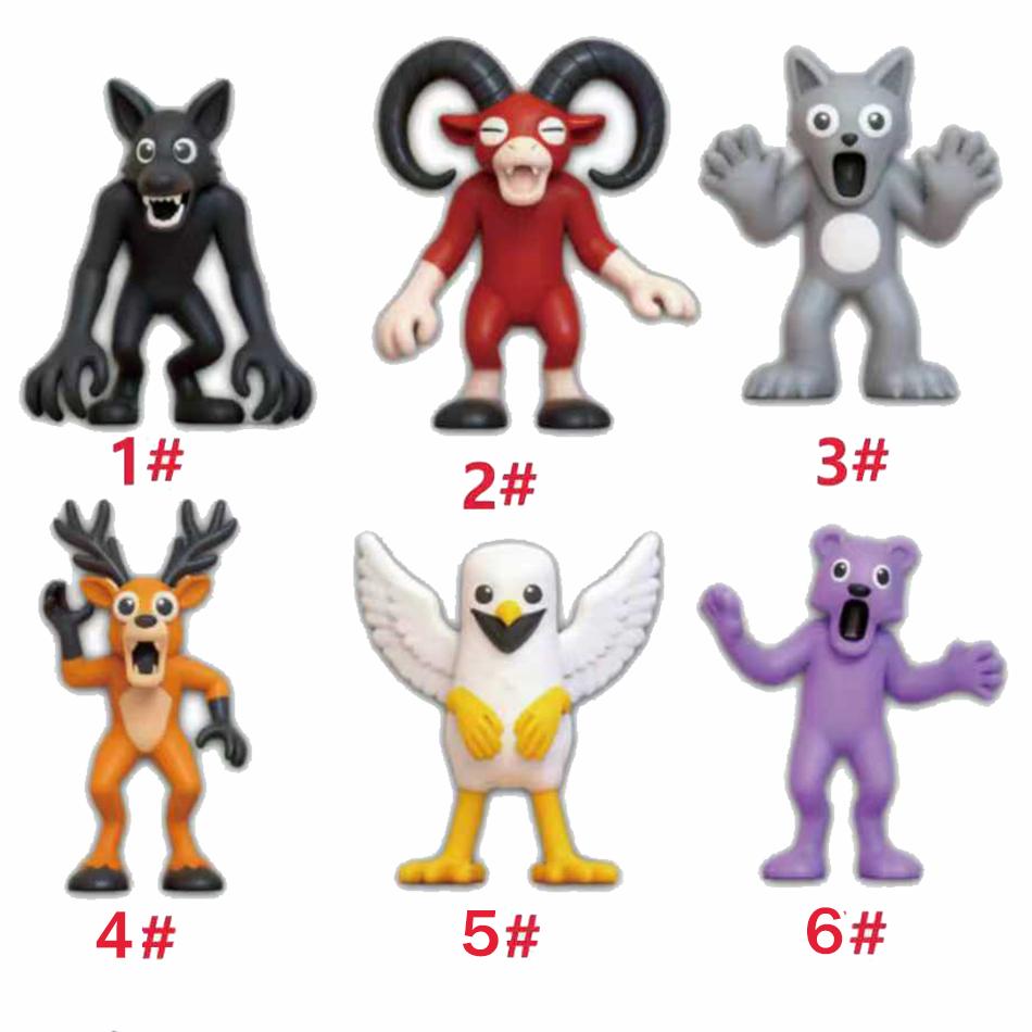 Neu 99 Nächte im Wald Hirsch Eule Ziege Spieler Protagonist Charakter Monster Set Modell Zusammengebaute Figur Plastikspielzeug Geschenke