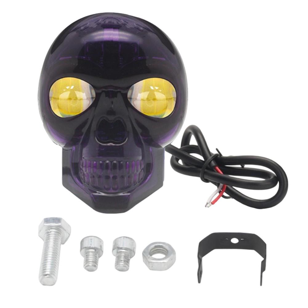 LED Skull Motorcycle Fog Light Auxiliary Headlight with Three Light Modes for Safe Driving in Various Conditions