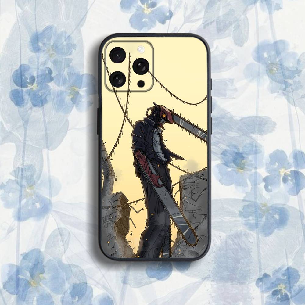 

ChainsawS M-Man Phone Case For iPhone 17,16,15,14,13,12,Pro,Max,Plus,E,SE4,Air,Mini Black Soft Box iPhone16