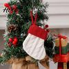 Festive Gift Packaging Accessories Christmas Tableware Holder Knitted Stockings Spoon Knife Fork Decorative Stocking Pendants Bag for Fireplace,