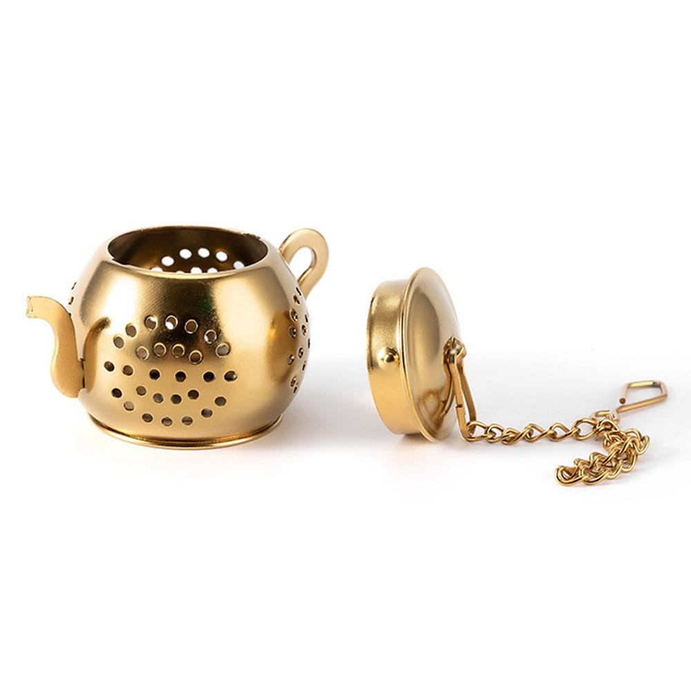 Tea Defusers Teapot-shaped Design Reusable with Extended Chain Hook