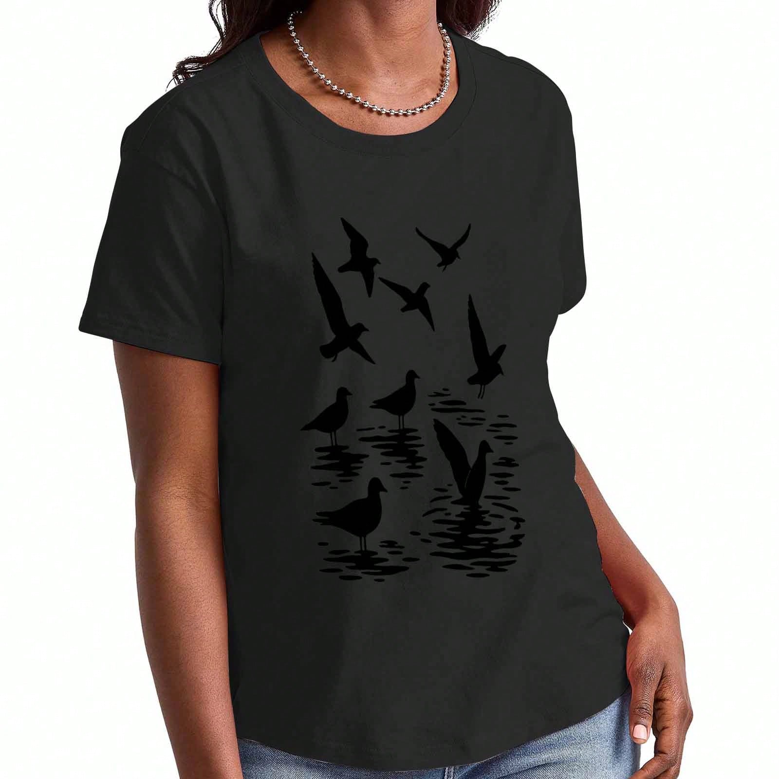 Seagull Coconut Poke Wounisex s Cotton T Shirt, Premium Cotton Graphic, Durable, Casual Fashion. Seagull Gonna Come And Poke You In The Coconut Image S разноцветный