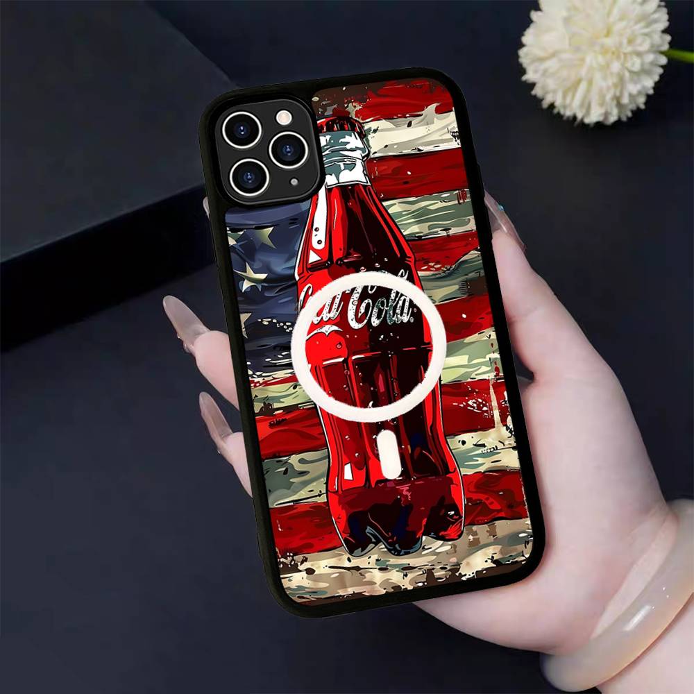 Bevande Calde C-Coca C-Cola Custodia Magnetica per Telefono Magsafe Wireless PC+TPU Per IPhone 11 12 13 14 15 16 17 Pro Max Plus