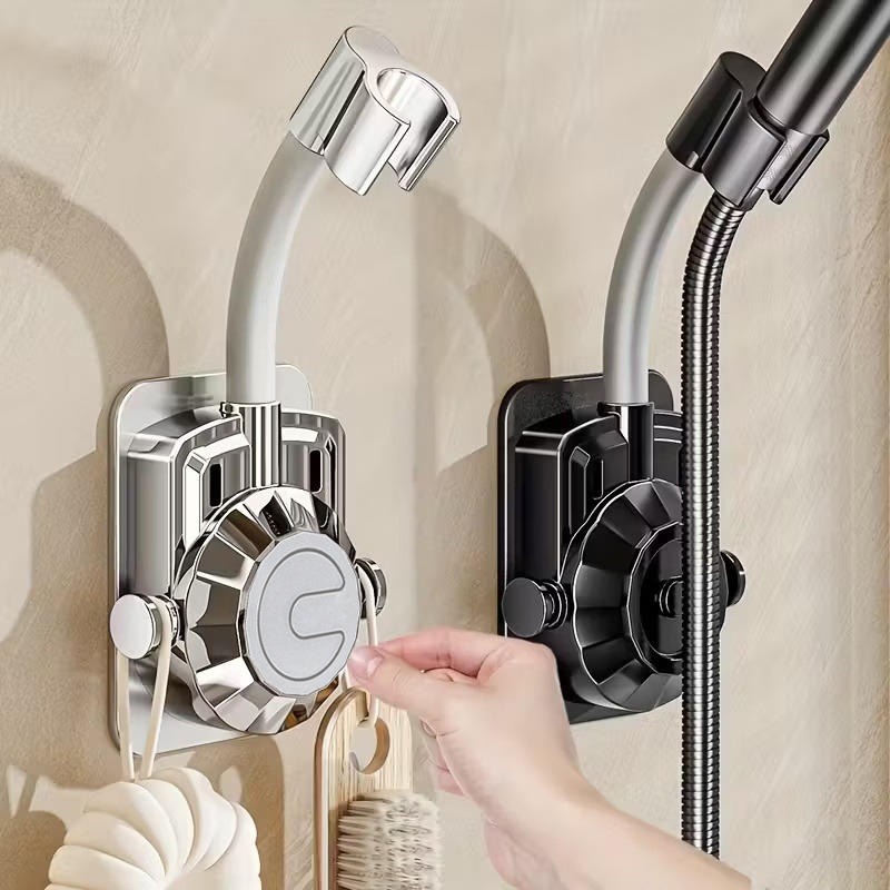 Nastavitelný držák sprchové hlavice o 360° Samolepicí Nástěnný Držák ruční sprchové hlavice Univerzální