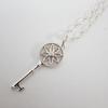 [Used] TIFFANY 925 Daisy Key Diamond Pendant/Oval Link Chain Necklace/g507-46