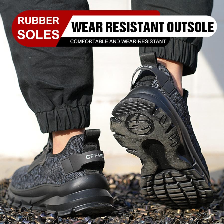 Fashion Lightweight Safety Shoes Work Sneakers Men Puncture-Proof Protective Shoes Breathable Steel Toe Shoes Security Boots Non-slip