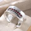 Vintage Inlaid Red CZ Women's Ring Ethnic CopperColor Geometry Daily Wear Party Jewelry Anniversary Gift