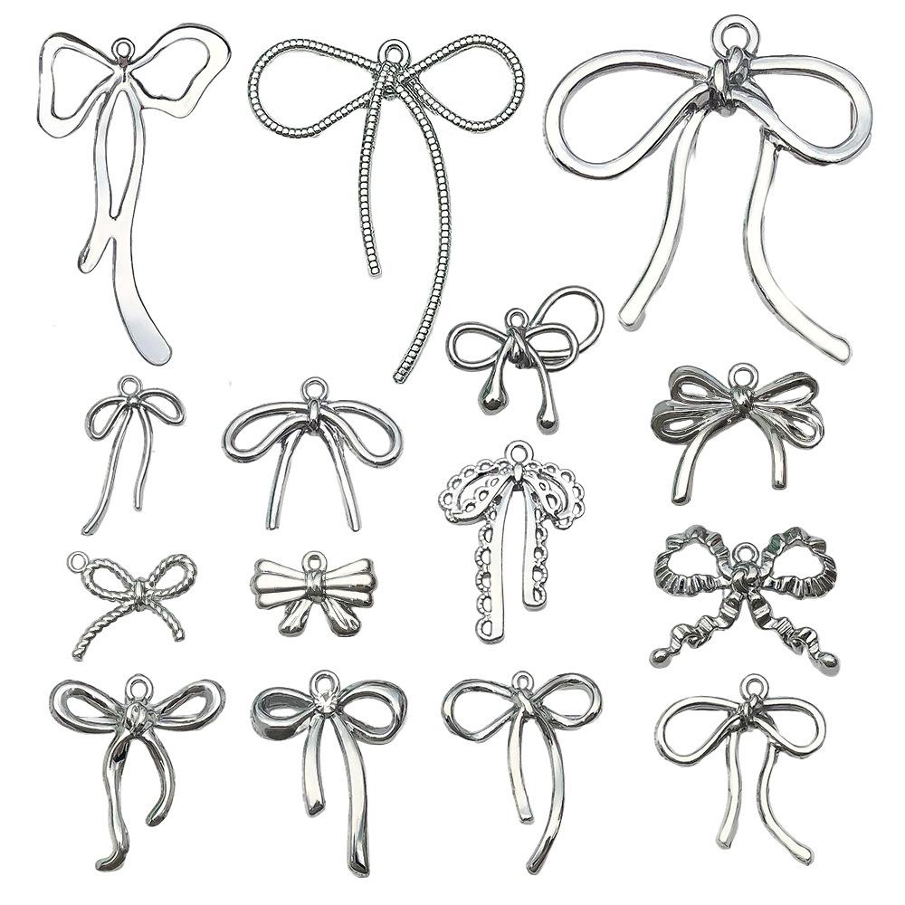 Hängender Vergoldeter Farbechthaltender Diy Schleife Hohl Anhänger Anhänger, Legierung Halskette, Armband, Ohrringe, Handgefertigter Schmuckzubehör