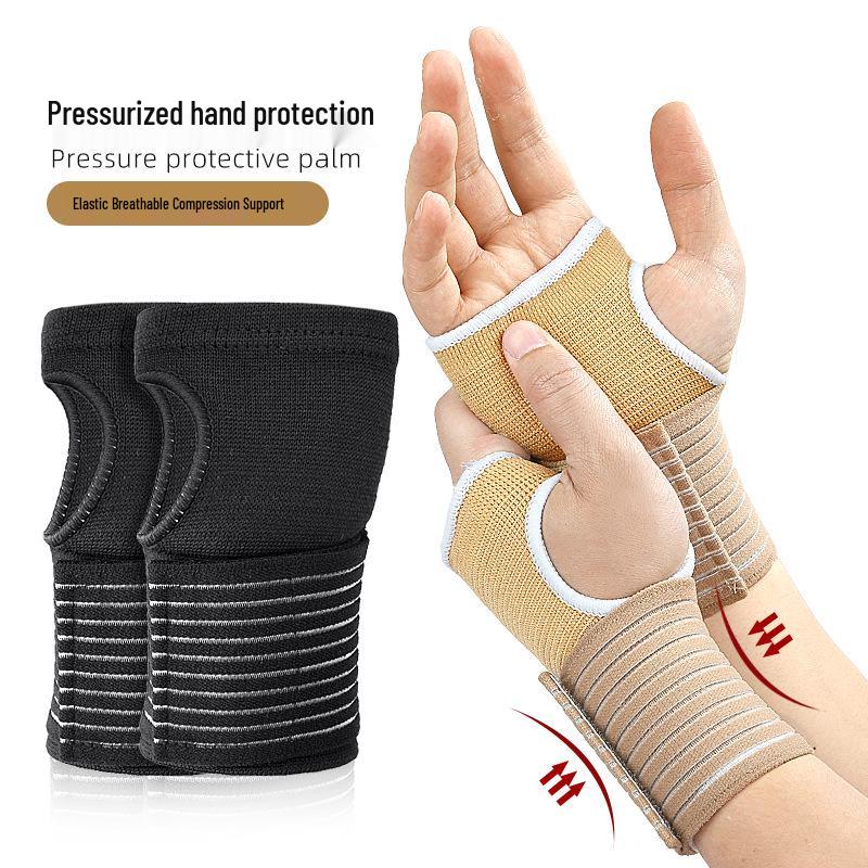 Adjustable Half-Finger Compression Wristband Glove for Outdoor Fitness & Tennis