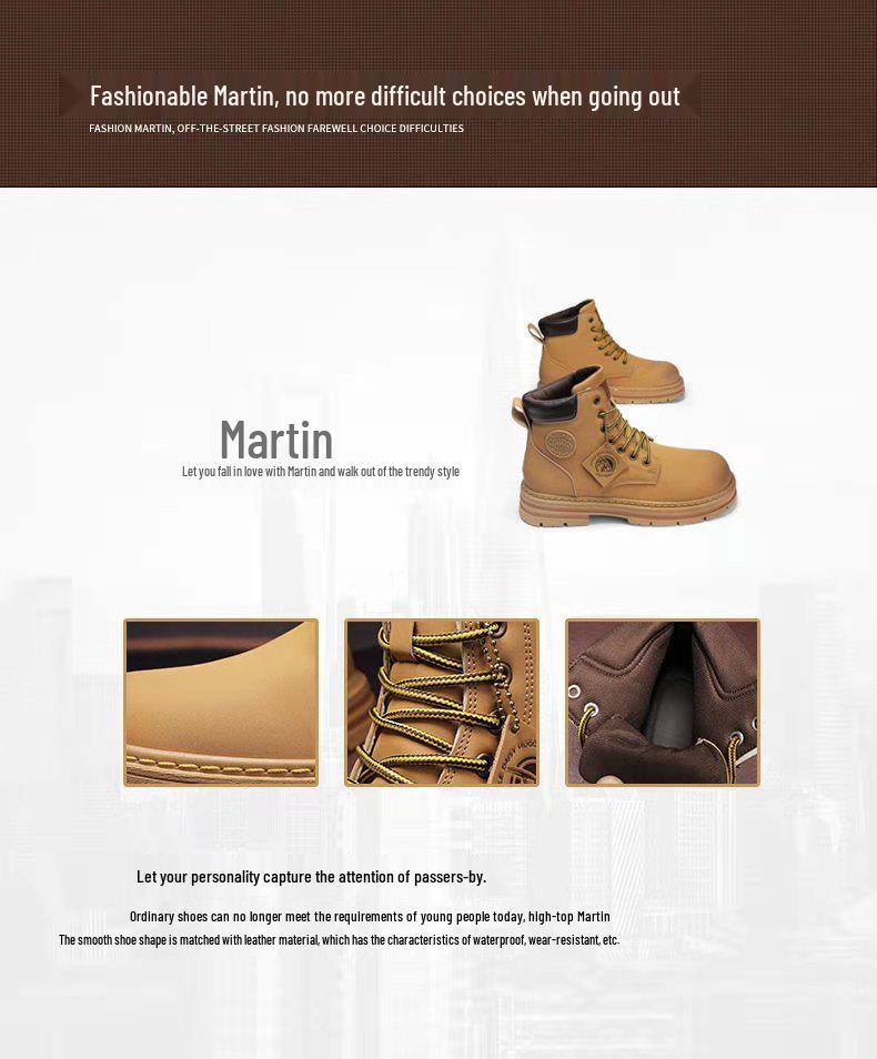 Extra velké pánské retro kožené martensky v britském stylu, velikost 48, vysoké pracovní boty