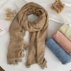 Scarf Autumn and Winter New High-end Solid Color Splicing Lace Neck Protector Scarf Scarf Scarf Shawl