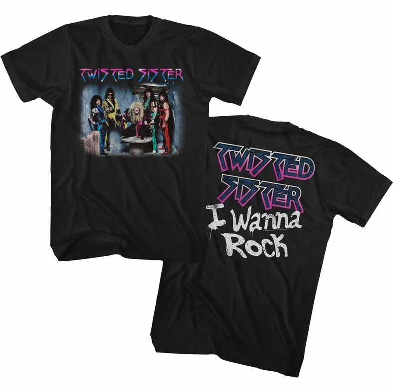 Twisted Sister I Wanna Rock Black Adult T-Shirt Cotton Men Women BT387 Unisex T-Shirt XXL