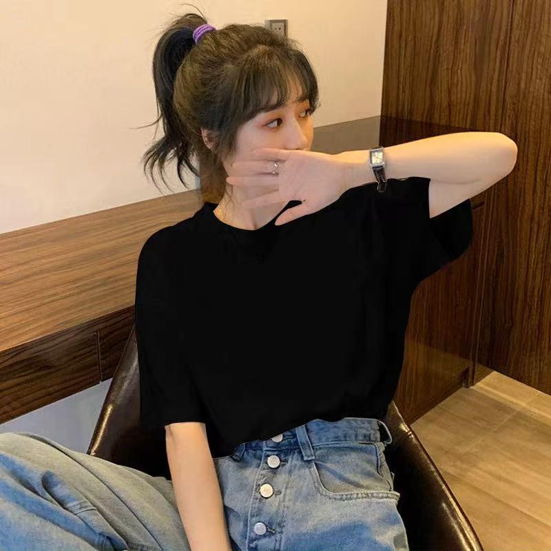 

2026 Women s White Round Neck Short-Sleeve T-shirt - Slimming, Versatile, Summer Style M