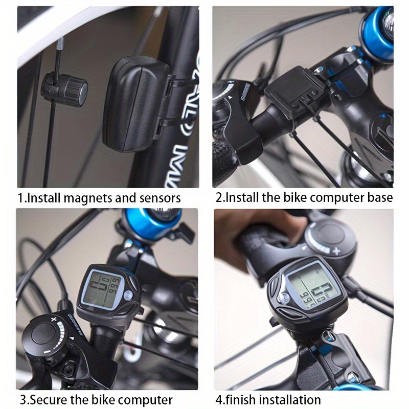 Bicycle Speedometer Odometer Wireless Cycle Bike Computer Bicycle Handlebar Stopwatch with LCD Display Multi-Functions for Most Bikes