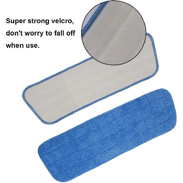 10 Pack Spray Mop Replacement Heads for Wet/Dry Mops, Reusable Microfiber Mop Pads Compatible with Bona Floor Care System - Blue