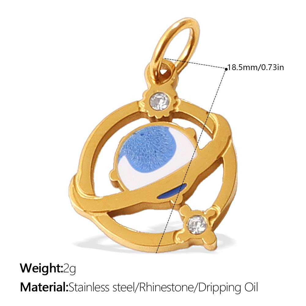 Niche Gold Star Moon Sun Planet Pendant Fashion Versatile Oil Drip Diamond Personalized Accessories