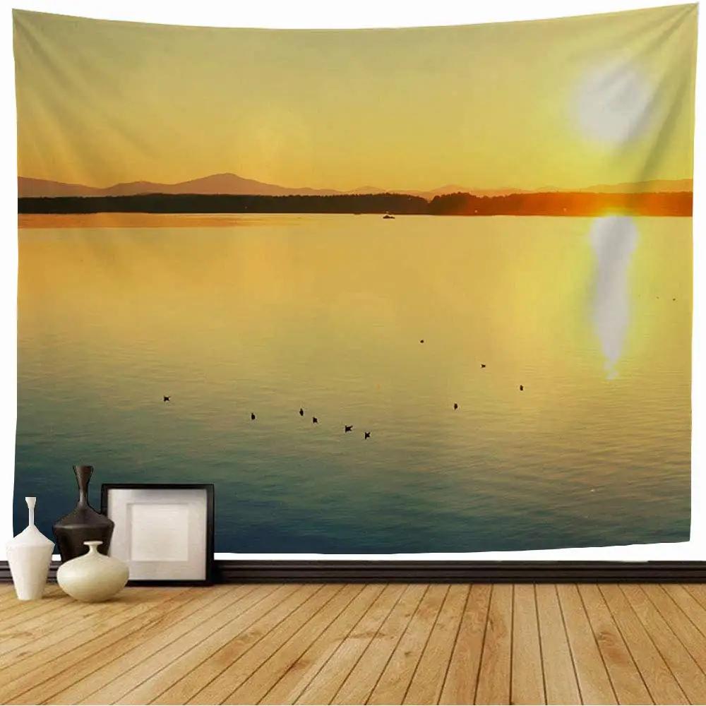 Sunset Scenery Tapestry Beach Tapestry Palm Tree Tapestry for Kids Boys Girls Teens Decor Wall Hanging for Bedroom Living Room