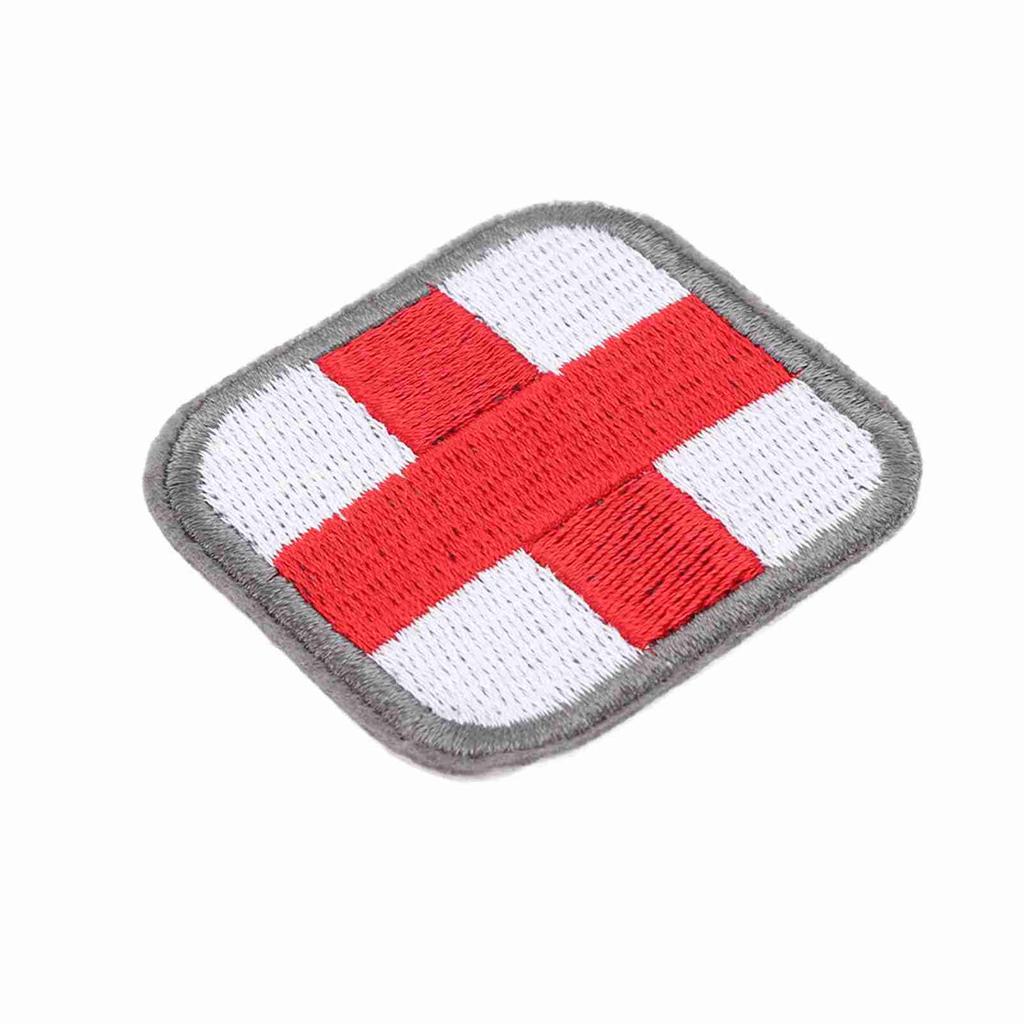 Medical Cross Embroidered Patch Hook&Loop Embroidery Applique Badge On Clothing Bag Hat(#2)