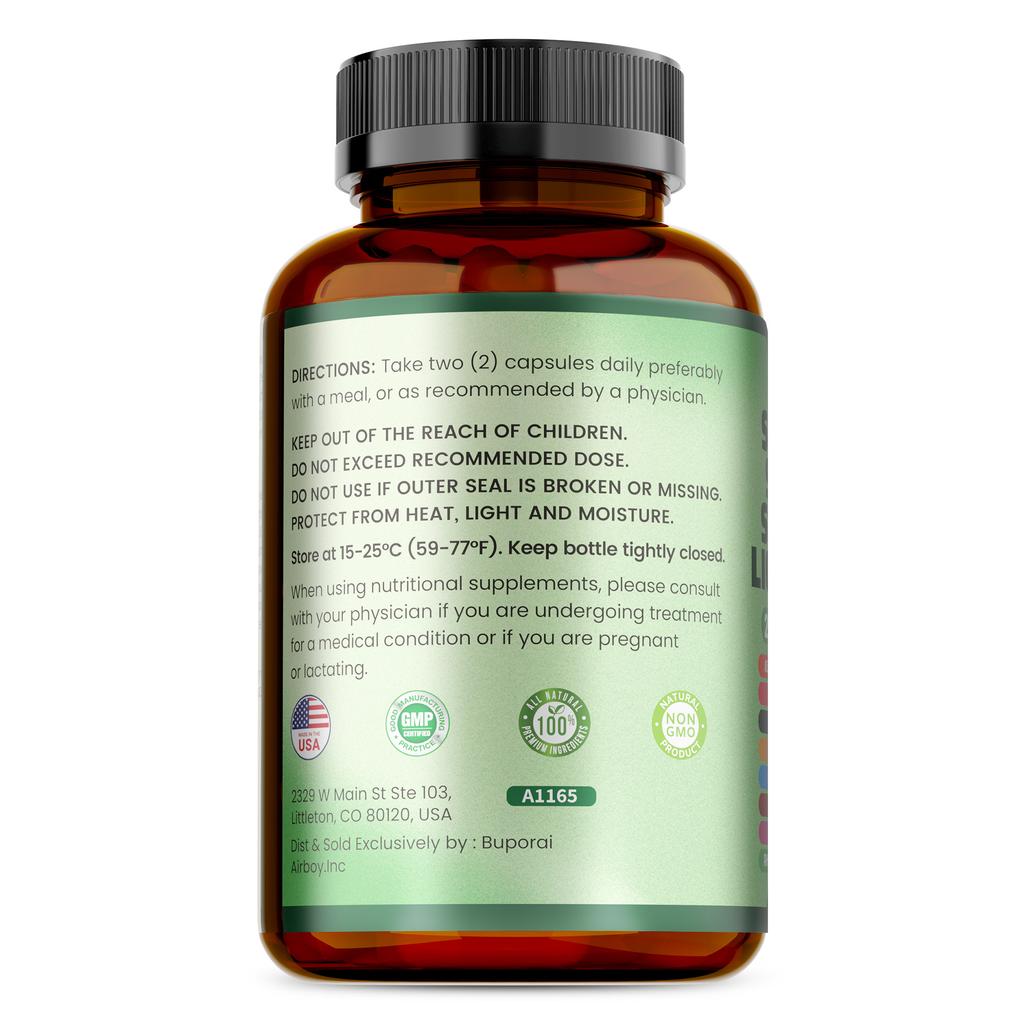 Soursop Capsules Contain Shiitake Mushroom, Seaweed, and Hericium Erinaceus Extract; Vegan; Antioxidant Support; and Joint Health Benefits.