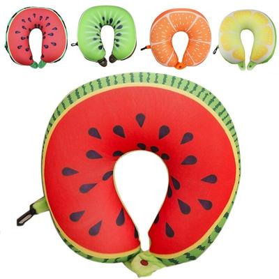 Fruit U Shaped Travel Pillow Nanoparticles Neck Pillow Watermelon Lemon Kiwi Orange Car Pillows Soft Cushion