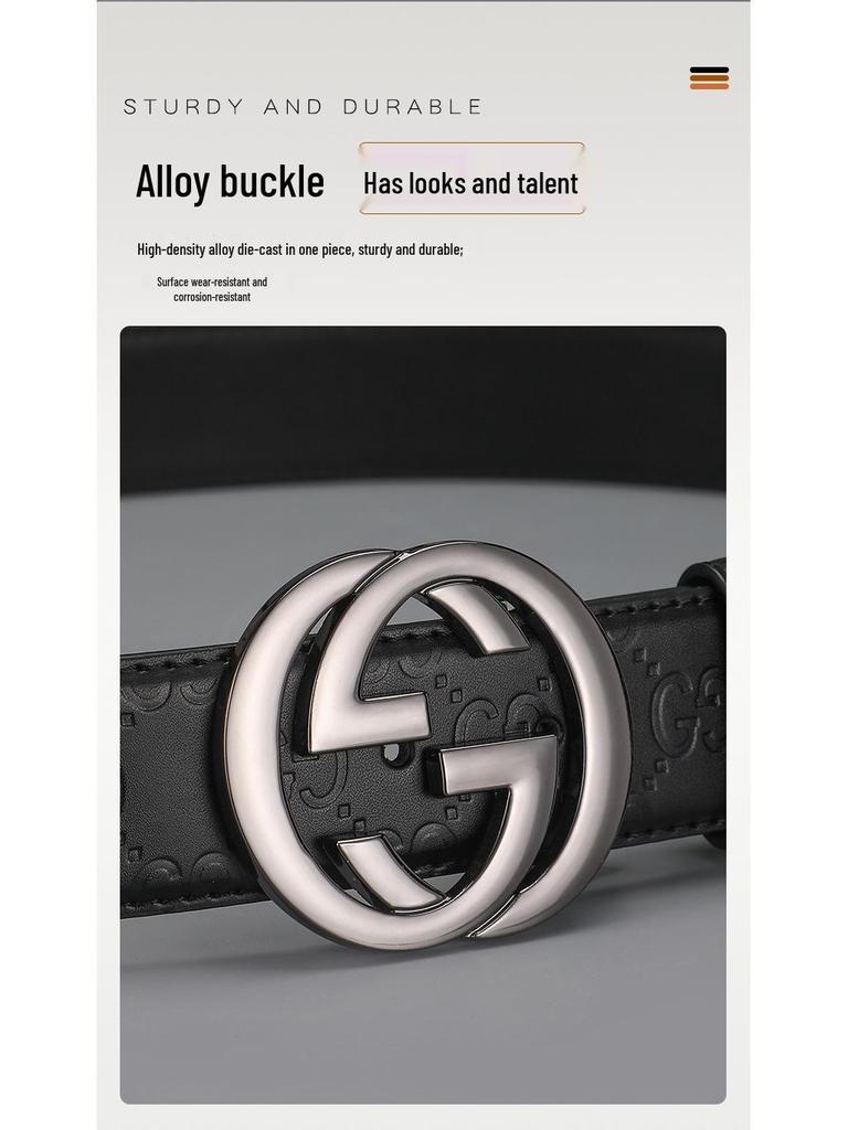 Cinto de Couro Masculino da Moda com Fivela G (2025) - Estilo Versátil de Alta Qualidade para Jovens