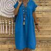 Women's Fashion Casual Slim Short Sleeve V-Neck Splicing Dresses