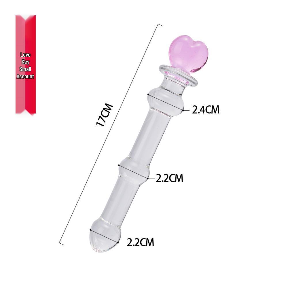 Heart Secret Key Glass Massage Wand - Female Anal & Vaginal Masturbation Device
