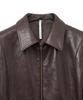 Noirer Lambs Leather Belted Crop Jacket (Burgundy)