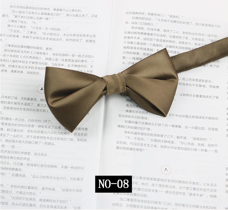 Solid Color Bow Tie Men'S Wedding Groom Banquet Gentleman Photography Shirt Black Burgundy Simple Trendy Bow