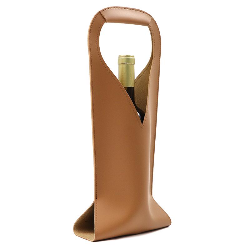 Retro PU Leather Red Wine Bag - Holiday Gift for Elders