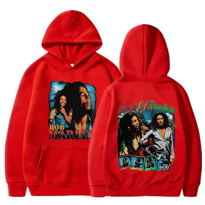 Europäische Größe Bob Marley Album Grafik Hoodie