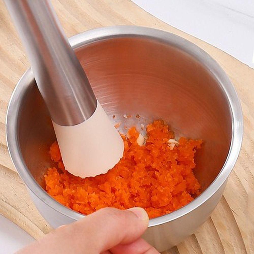 Large Capacity Garlic Masher 304 Stainless Steel Mortar Grinding Bowl Garlic Mashing Pot  Baby Food