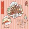 Cute 3D Cartoon Cottage Landscaping Stickers for Collage Journals